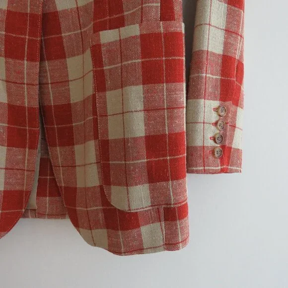 SMYTHE Patch Pocket Birkin Blazer in Rust Spring Tweed - Women's Size US 6 - Picture 4 of 16